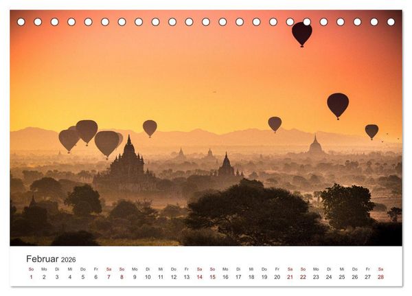 Produktbild: Kunterbunte Hei&szlig;luftballone (Tischkalender 2026 DIN A5 quer), CALVENDO Monatskalender