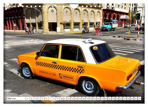 Produktbild: CUBA TAXIS - Havannas gelbe Flotte (Wandkalender 2026 DIN A4 quer), CALVENDO Monatskalender