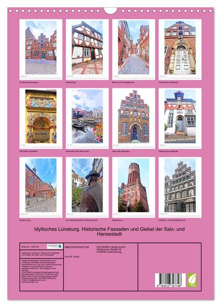 Produktbild: Idyllisches L&uuml;neburg. Historische Fassaden und Giebel der Salz- und Hansestadt (Wandkalender 2026 DIN A3 hoch), CALVENDO Monatskalender