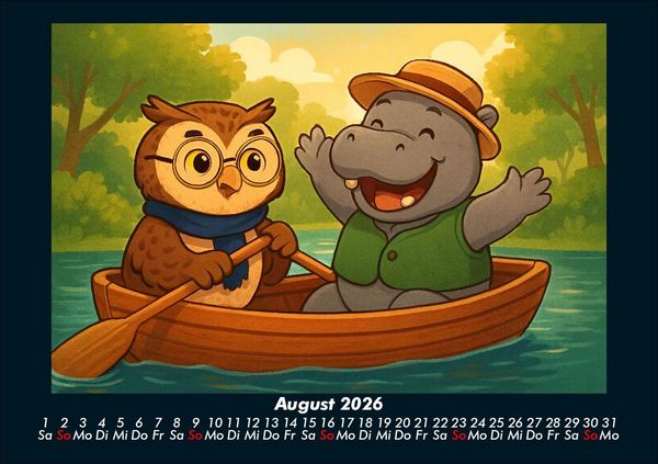 Produktbild: Ollie & Sash - Sportliche Abenteuer 2026 Fotokalender DIN A5