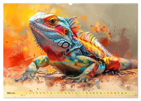 Produktbild: Tiere im Pop Art Kleid (hochwertiger Premium Wandkalender 2026 DIN A2 quer), Kunstdruck in Hochglanz