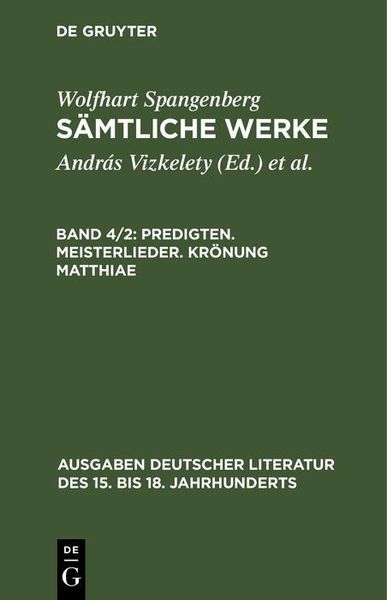 Produktbild: Predigten. Meisterlieder. Kr&ouml;nung Matthiae
