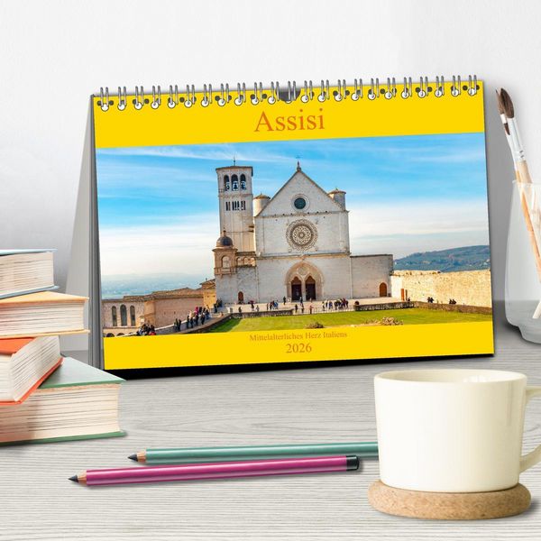 Produktbild: Assisi - Mittelalterliches Herz Italiens (Tischkalender 2026 DIN A5 quer), CALVENDO Monatskalender