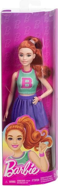 Produktbild: Barbie Fashionista Puppe im Jersey-Oberteil und Faltenrock