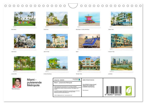Produktbild: Miami - pulsierende Metropole (Wandkalender 2026 DIN A4 quer), CALVENDO Monatskalender
