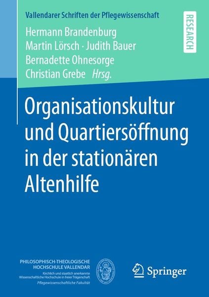 Produktbild: Organisationskultur und Quartiers&ouml;ffnung in der station&auml;ren Altenhilfe