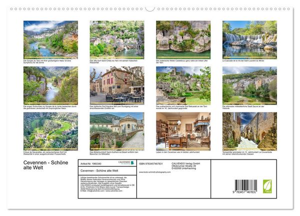 Produktbild: Cevennen - Sch&ouml;ne alte Welt (hochwertiger Premium Wandkalender 2026 DIN A2 quer), Kunstdruck in Hochglanz