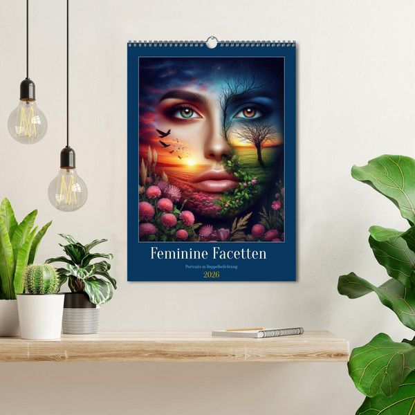 Produktbild: Feminine Facetten - Portraits in Doppelbelichtung (Wandkalender 2026 DIN A3 hoch), CALVENDO Monatskalender