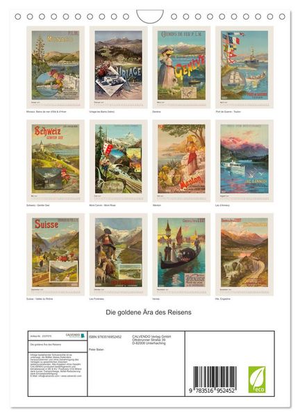 Produktbild: Die goldene &Auml;ra des Reisens (Wandkalender 2027 DIN A4 hoch), CALVENDO Monatskalender
