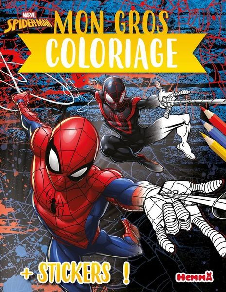 Produktbild: Mon gros coloriage + stickers ! : Marvel Spider-Man