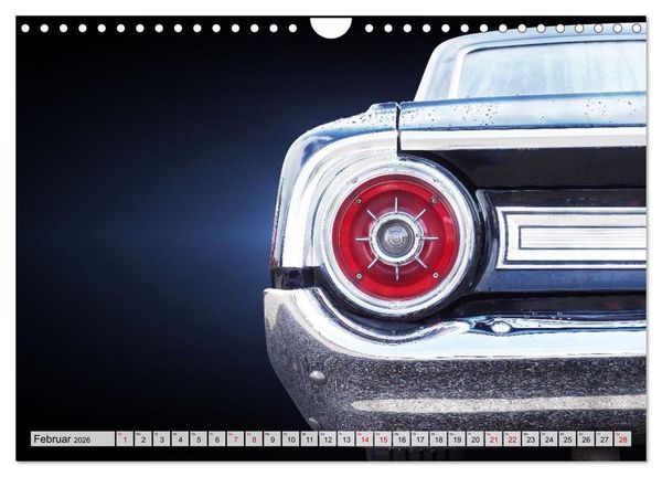 Produktbild: US Klassiker Farbenfrohe Heckansichten (Wandkalender 2026 DIN A4 quer), CALVENDO Monatskalender