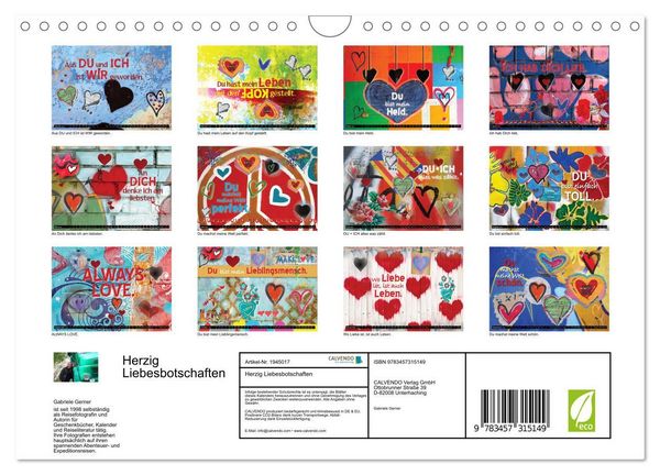 Produktbild: Herzig Liebesbotschaften (Wandkalender 2026 DIN A4 quer), CALVENDO Monatskalender