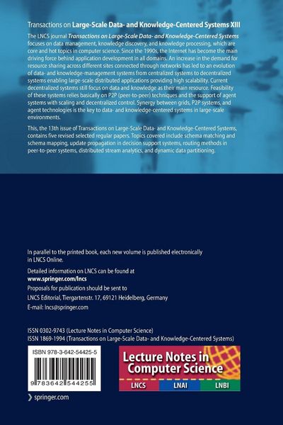 Produktbild: Transactions on Large-Scale Data- and Knowledge-Centered Systems XIII