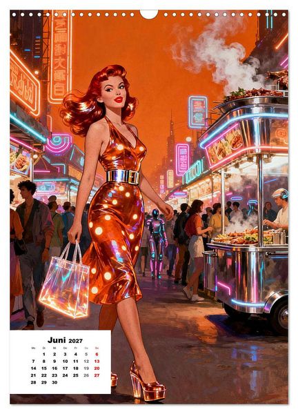 Produktbild: Neon-Girls (Wandkalender 2027 DIN A3 hoch), CALVENDO Monatskalender
