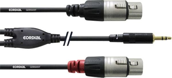 Cordial Audio Adapterkabel [1x Klinkenstecker 3.5mm - 2x XLR-Buchse] 1.80m Schwarz