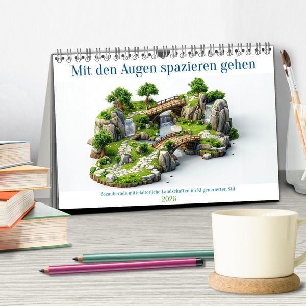 Produktbild: Mit den Augen spazieren gehen (Tischkalender 2026 DIN A5 quer), CALVENDO Monatskalender