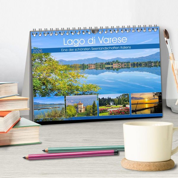 Produktbild: Lago di Varese - Eine der sch&ouml;nsten Seenlandschaften Italiens (Tischkalender 2026 DIN A5 quer), CALVENDO Monatskalender
