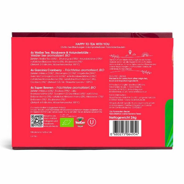 Produktbild: BIO Tee Geschenk "Loving Moments", Geschenk f&uuml;r besondere Momente, 3 Sorten, 12 kompostierbare Pyramiden-Beutel