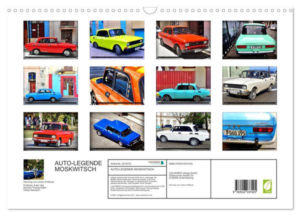 Produktbild: AUTO-LEGENDE MOSKWITSCH (Wandkalender 2026 DIN A3 quer), CALVENDO Monatskalender