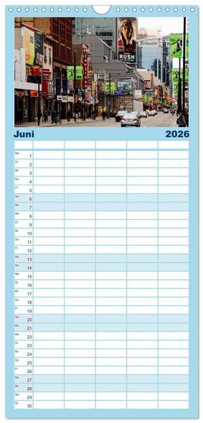 Produktbild: Familienplaner 2026 - Provinzhauptstadt Toronto mit 5 Spalten (Wandkalender, 21 x 45 cm) CALVENDO