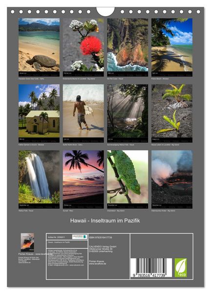 Produktbild: Hawaii - Inseltraum im Pazifik (Wandkalender 2026 DIN A4 hoch), CALVENDO Monatskalender