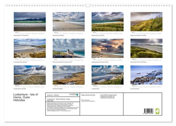 Produktbild: Luskentyre - Isle of Harris, Outer Hebrides (Wandkalender 2026 DIN A2 quer), CALVENDO Monatskalender