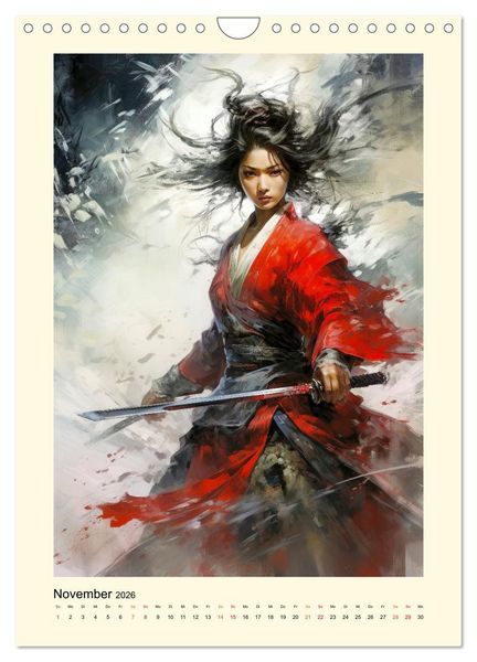 Produktbild: Samurai Amazonen (Wandkalender 2026 DIN A4 hoch), CALVENDO Monatskalender