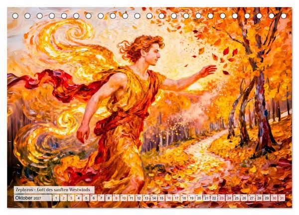 Produktbild: G&ouml;tter der Elemente - Griechische Mythologie Kunstkalender (Tischkalender 2027 DIN A5 quer), CALVENDO Monatskalender