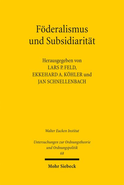 Produktbild: F&ouml;deralismus und Subsidiarit&auml;t