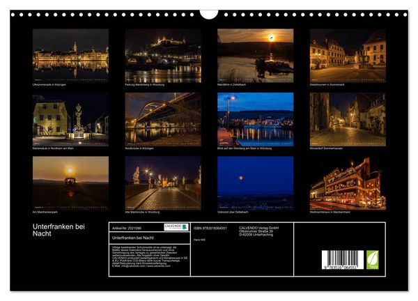 Produktbild: Unterfranken bei Nacht (Wandkalender 2026 DIN A3 quer), CALVENDO Monatskalender
