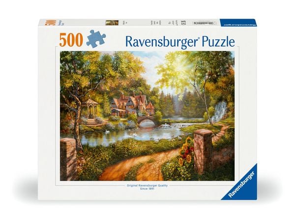 Produktbild: Erwachsenenpuzzle 500 Teile - Cottage am Fluss