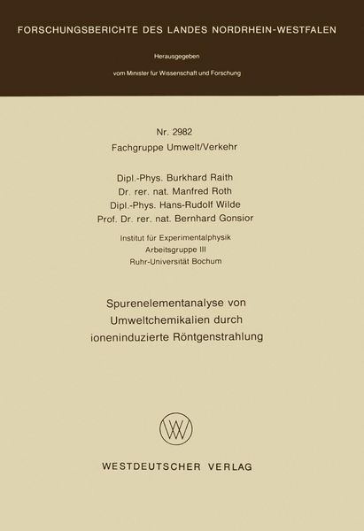 Produktbild: Spurenelementanalyse von Umweltchemikalien durch ioneninduzierte R&ouml;ntgenstrahlung