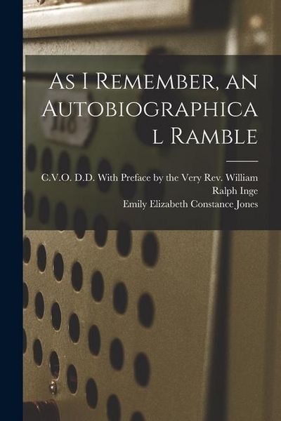 Produktbild: As I Remember, an Autobiographical Ramble