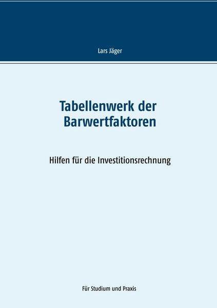 Produktbild: Tabellenwerk der Barwertfaktoren