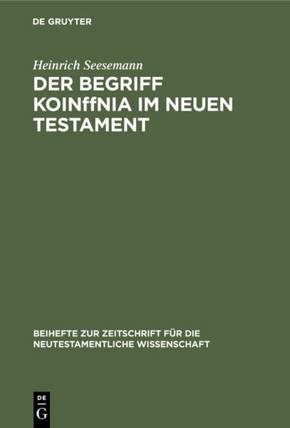 Produktbild: Der Begriff Koin&Omega;nia im Neuen Testament
