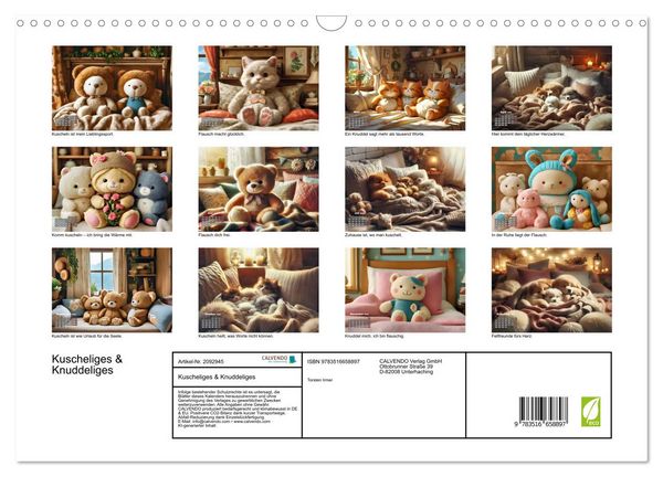 Produktbild: Kuscheliges & Knuddeliges (Wandkalender 2026 DIN A3 quer), CALVENDO Monatskalender