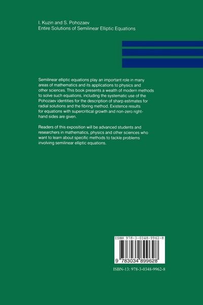 Produktbild: Entire Solutions of Semilinear Elliptic Equations