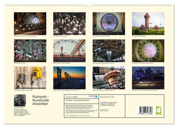 Produktbild: Ruhrpott - Kunstvolle Ansichten (hochwertiger Premium Wandkalender 2026 DIN A2 quer), Kunstdruck in Hochglanz