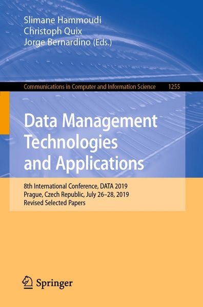 Produktbild: Data Management Technologies and Applications