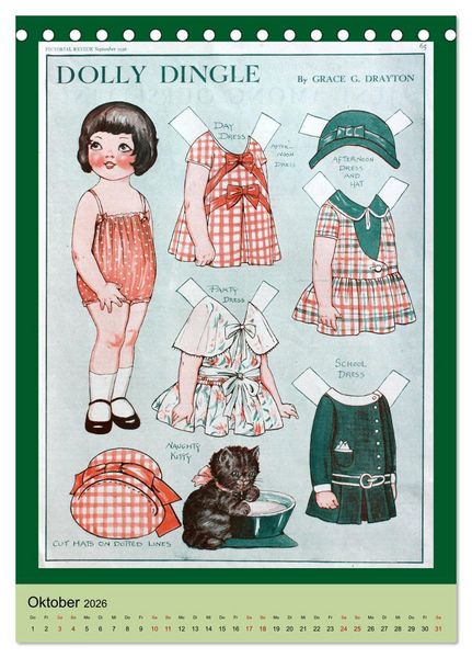 Produktbild: Dolly Dingle Kalender - Anziehpuppen von Grace G. Drayton (Tischkalender 2026 DIN A5 hoch), CALVENDO Monatskalender