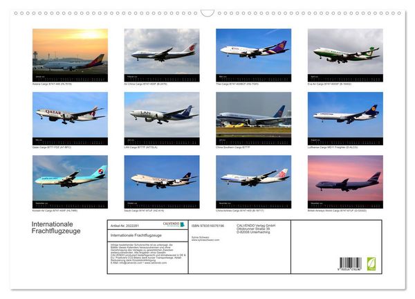 Produktbild: Internationale Frachtflugzeuge (Wandkalender 2026 DIN A2 quer), CALVENDO Monatskalender