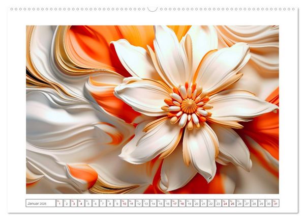 Produktbild: Eleganz in Gold und Orange (hochwertiger Premium Wandkalender 2026 DIN A2 quer), Kunstdruck in Hochglanz