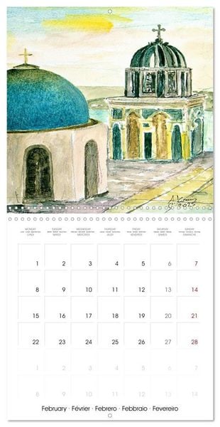 Produktbild: Greek island of Santorini (Wall Calendar 2027 12 &times; 12 Inch) CALVENDO 12 Month Wall Calendar