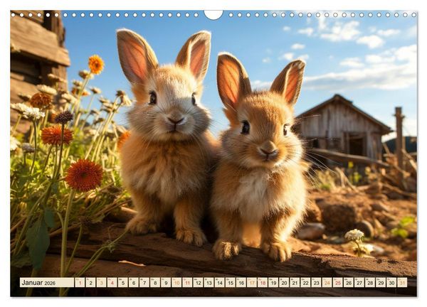 Produktbild: Viele Tiere auf dem Bauernhof (Wandkalender 2026 DIN A3 quer), CALVENDO Monatskalender