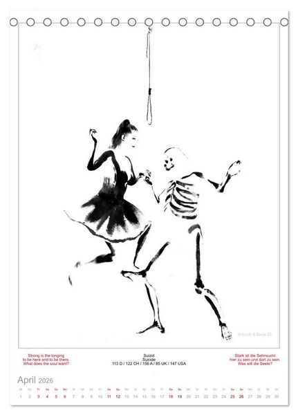 Produktbild: TOTENTANZ HERRENWAHL Haiku Zenga Photo DANCE OF DEATH MEN'S CHOICE (Tischkalender 2026 DIN A5 hoch), CALVENDO Monatskalender