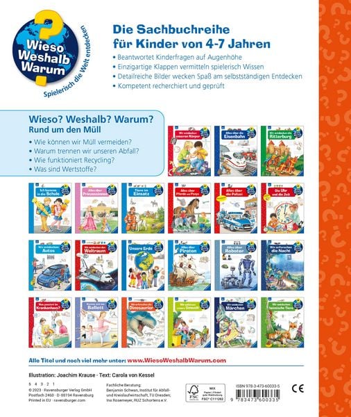 Produktbild: Wieso? Weshalb? Warum? Kernreihe, Band 74 - Rund um den M&uuml;ll