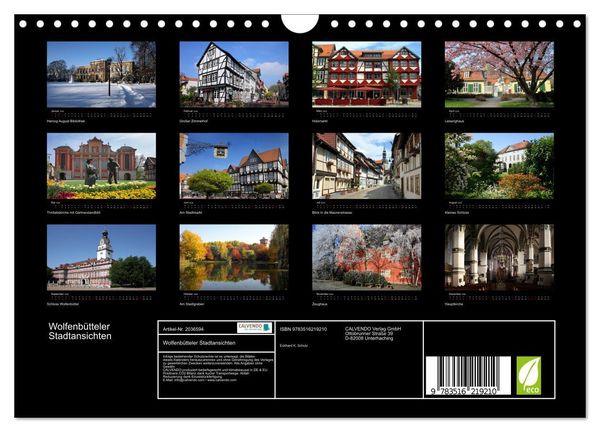 Produktbild: Wolfenb&uuml;tteler Stadtansichten (Wandkalender 2026 DIN A4 quer), CALVENDO Monatskalender