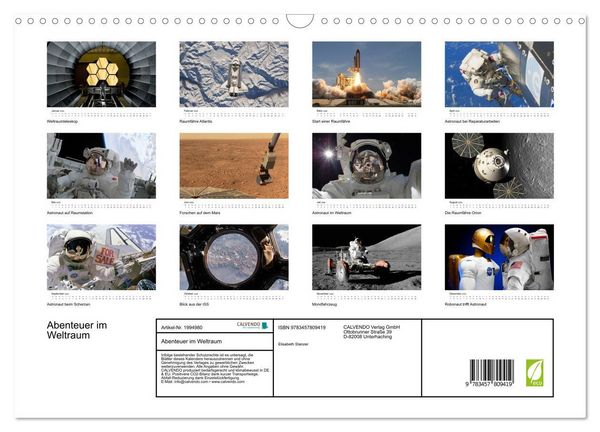 Produktbild: Abenteuer im Weltraum (Wandkalender 2026 DIN A3 quer), CALVENDO Monatskalender
