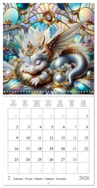 Produktbild: De jolis b&eacute;b&eacute;s dragons (Calendrier mural carr&eacute; 2026 30x30 cm) Calendrier double avec une page pour vos prises de notes