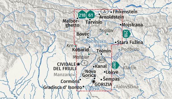 Produktbild: KOMPASS Wanderkarte 2804 Soča-Tal, Isonzo, Alpi Giulie / Julische Alpen, Triglav, Nova Gorica 1:50.000